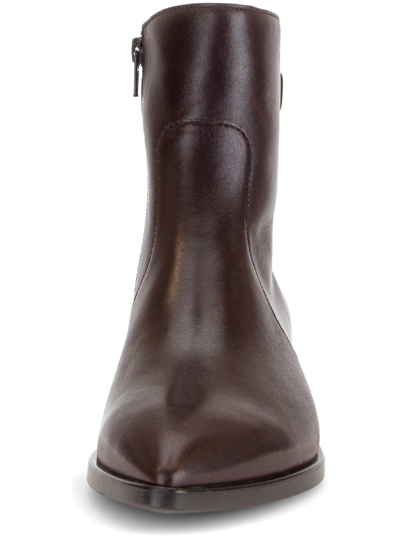 Bottines  en cuir lisse Rouge - Kiabi