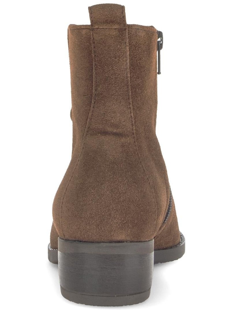 Bottines  en cuir Marron clair - Kiabi