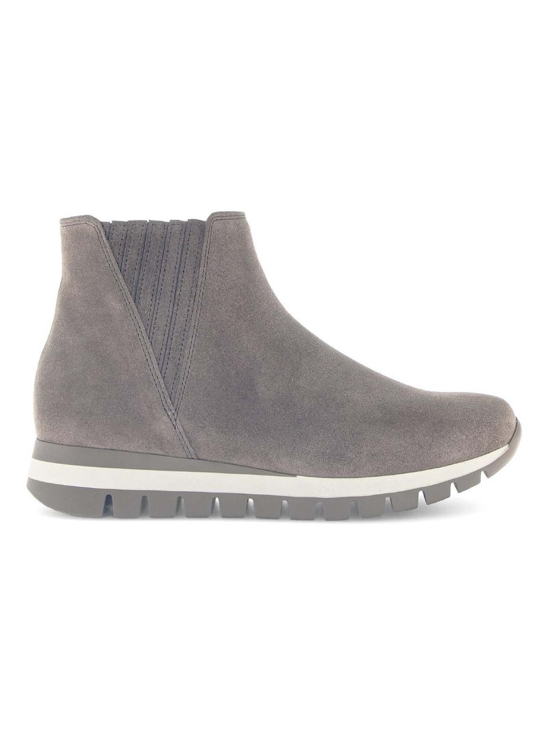 Bottines  en cuir Marron clair - Kiabi
