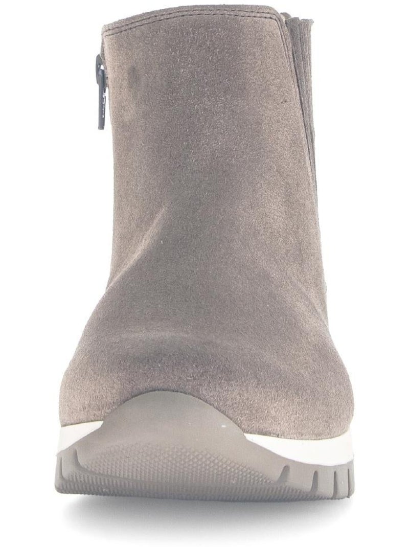 Bottines  en cuir Marron clair - Kiabi