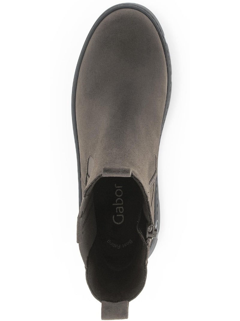 Bottines  en cuir Marron clair - Kiabi