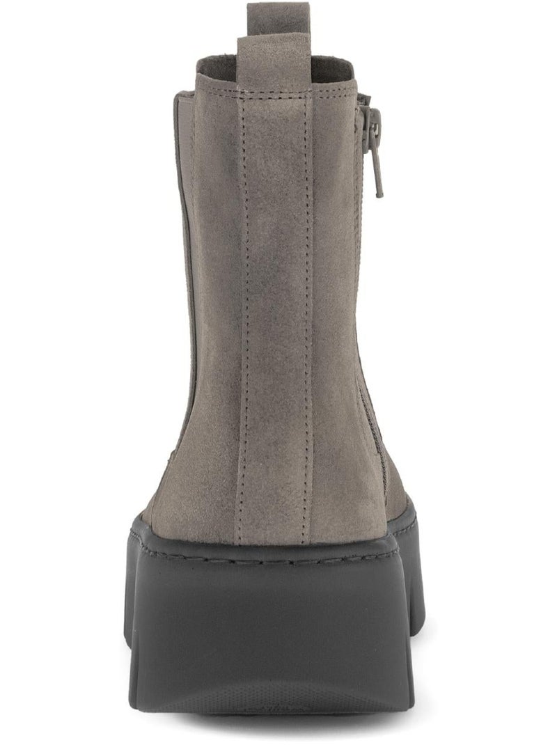 Bottines  en cuir Marron clair - Kiabi