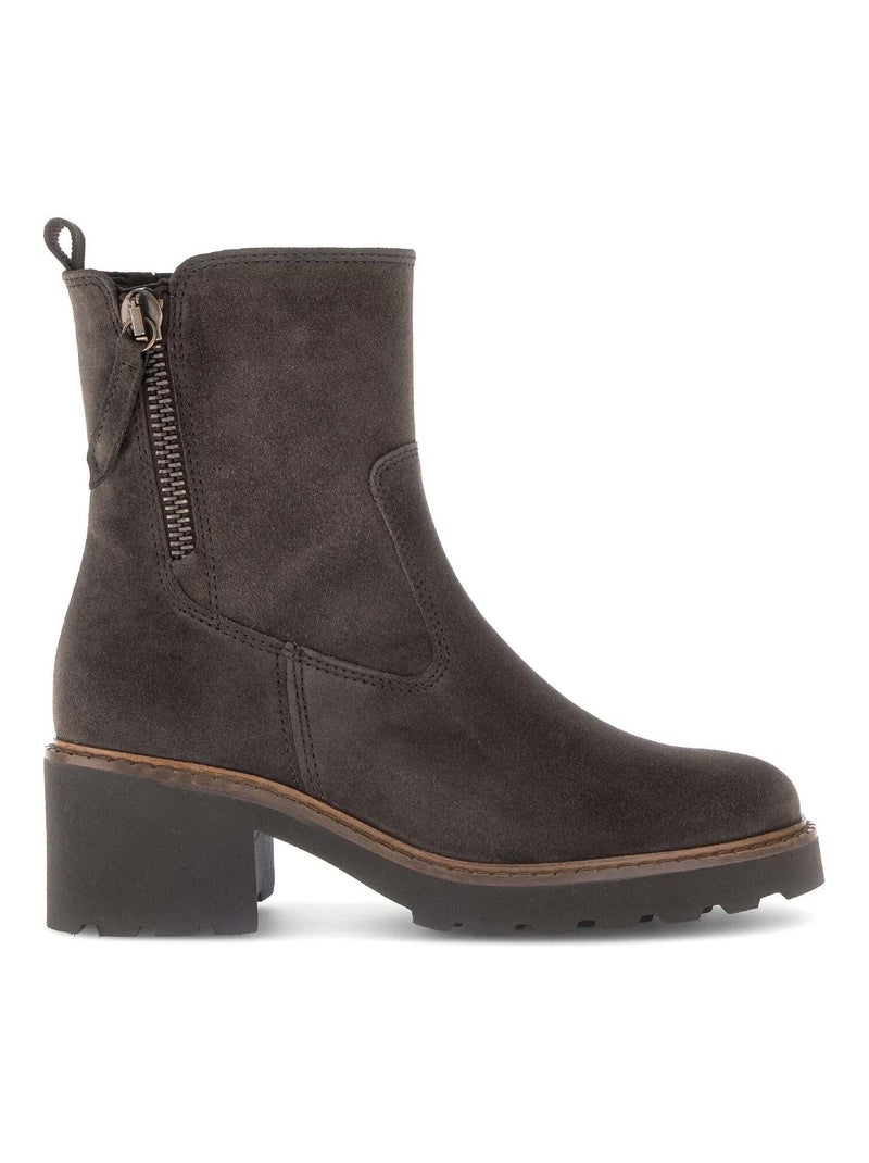 Bottines  en cuir Marron clair - Kiabi