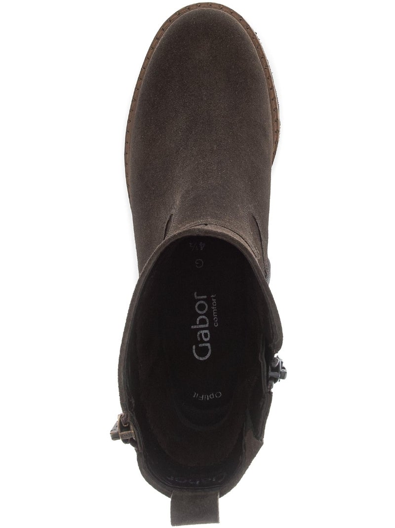 Bottines  en cuir Marron clair - Kiabi