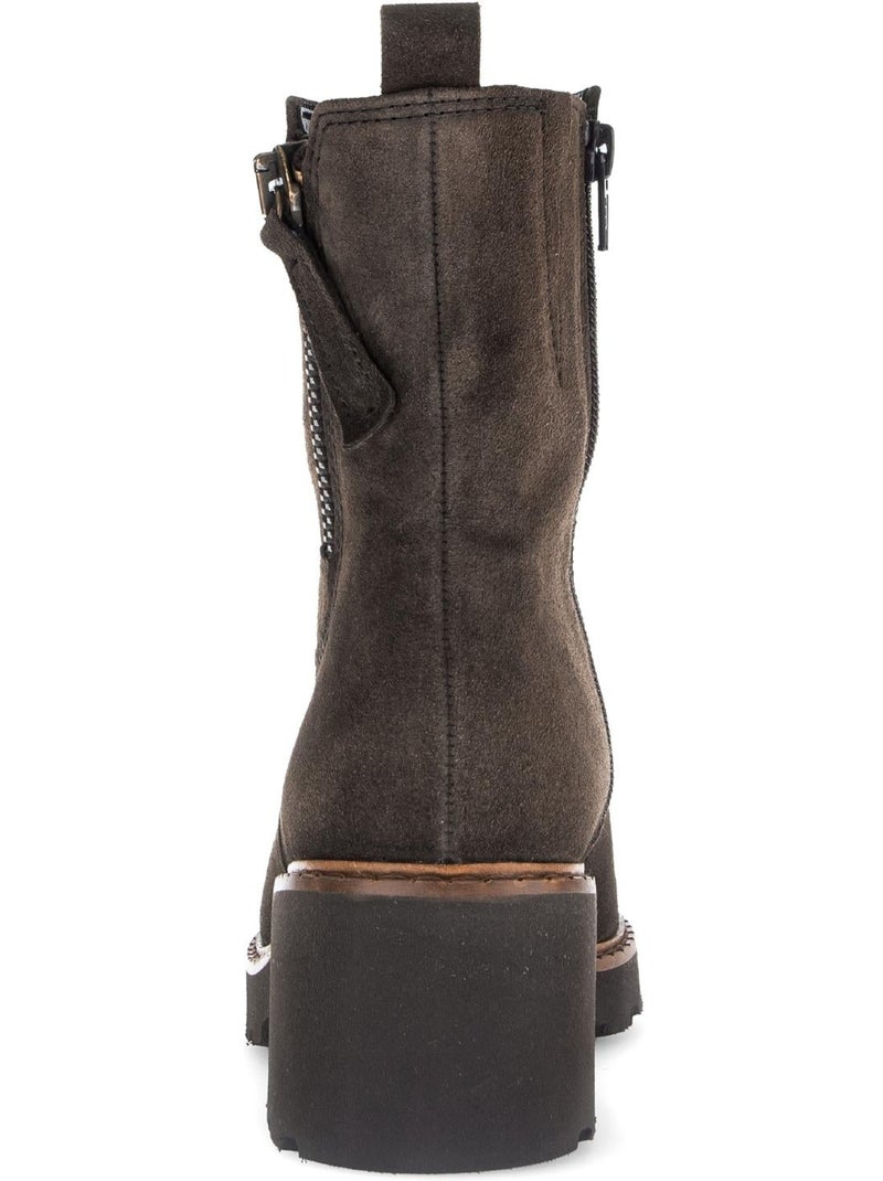 Bottines  en cuir Marron clair - Kiabi