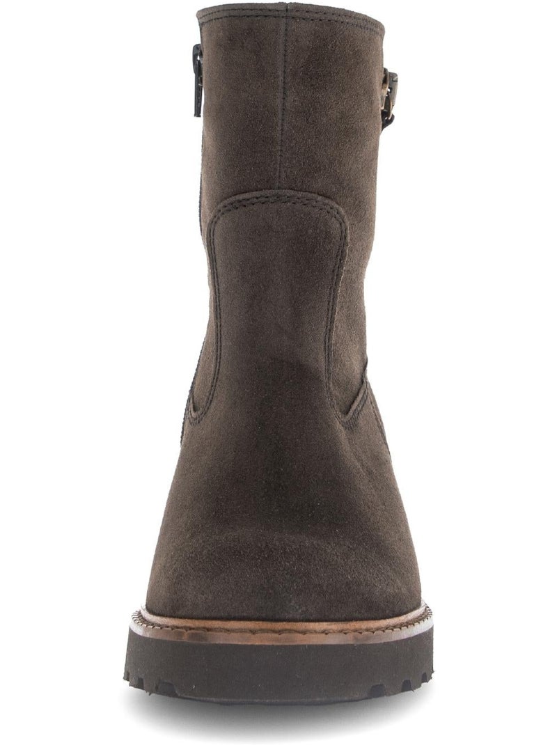 Bottines  en cuir Marron clair - Kiabi