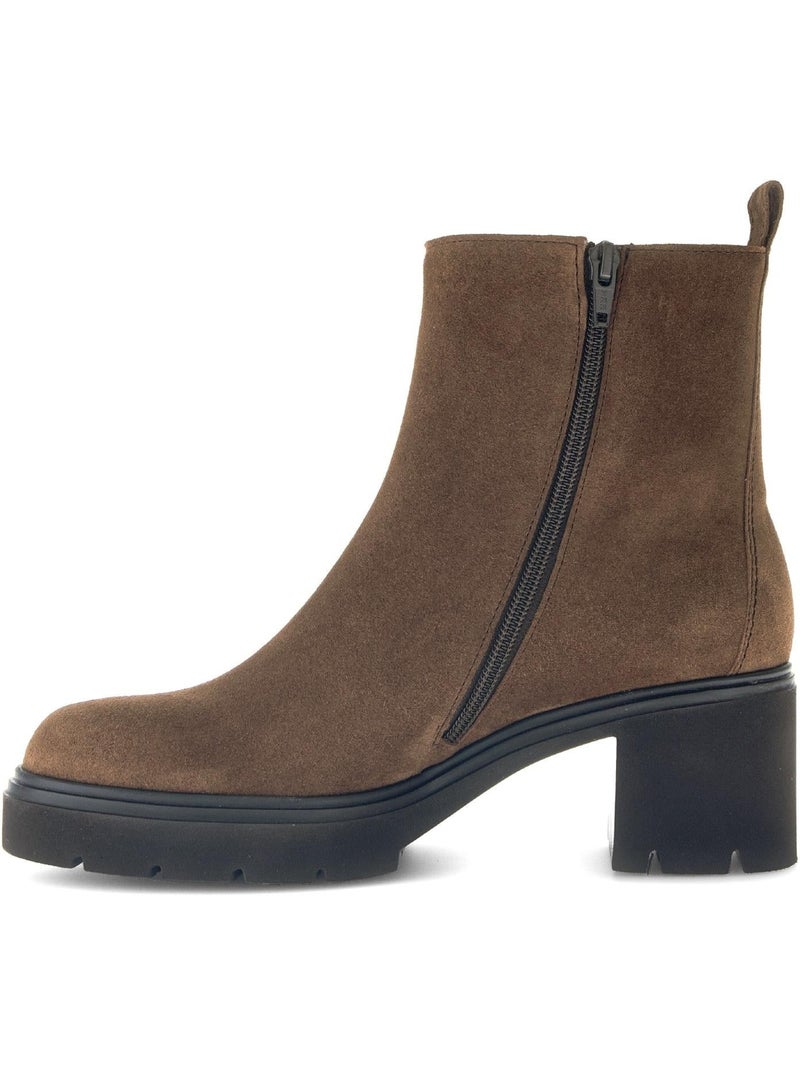 Bottines  en cuir Marron clair - Kiabi