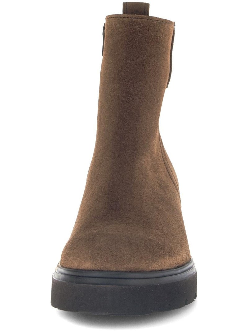 Bottines  en cuir Marron clair - Kiabi