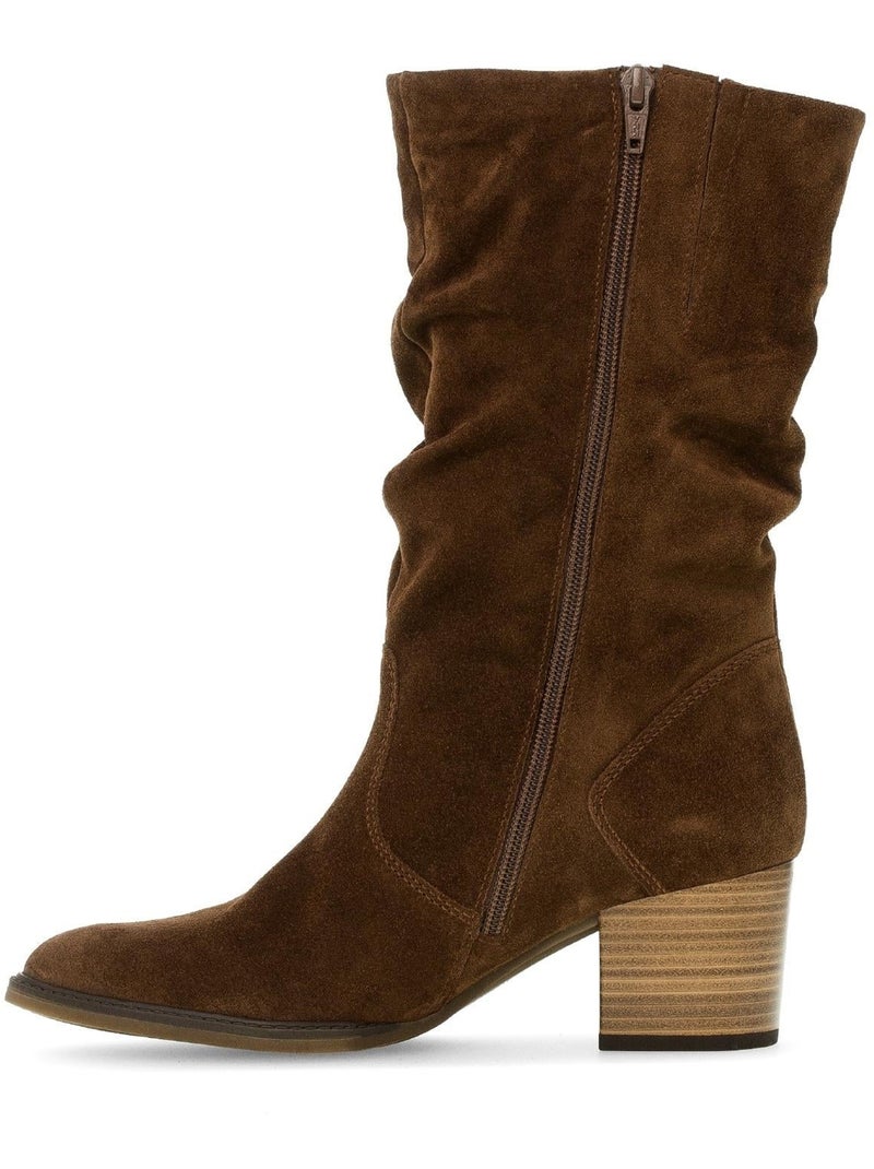 Bottines  en cuir Marron clair - Kiabi