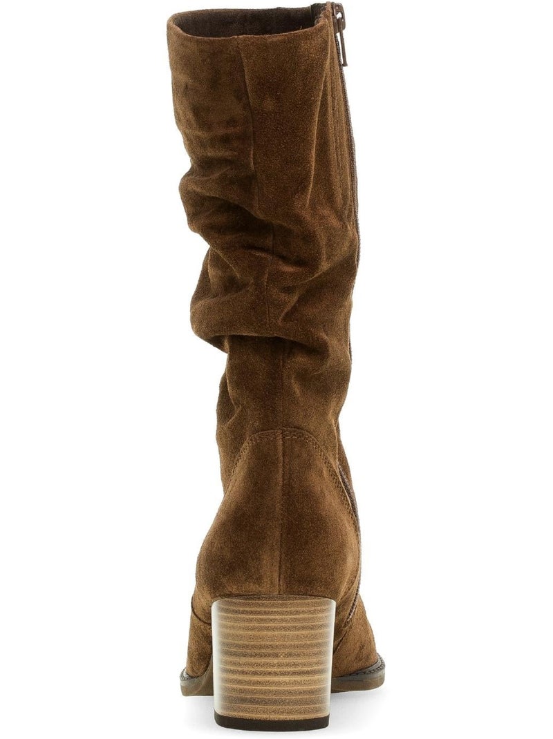 Bottines  en cuir Marron clair - Kiabi
