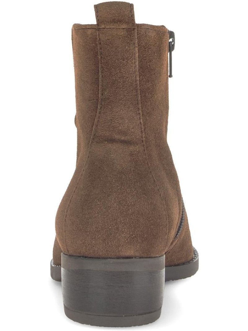 Bottines  en cuir Marron - Kiabi