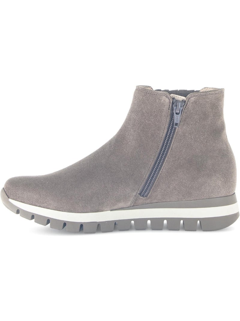 Bottines  en cuir Marron - Kiabi