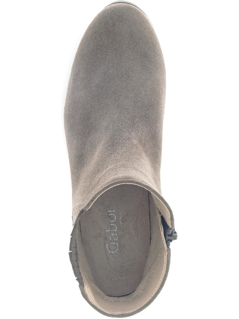Bottines  en cuir Marron - Kiabi