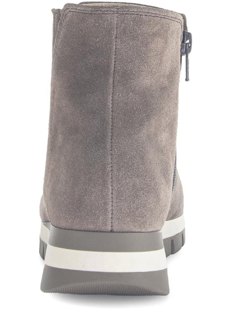 Bottines  en cuir Marron - Kiabi