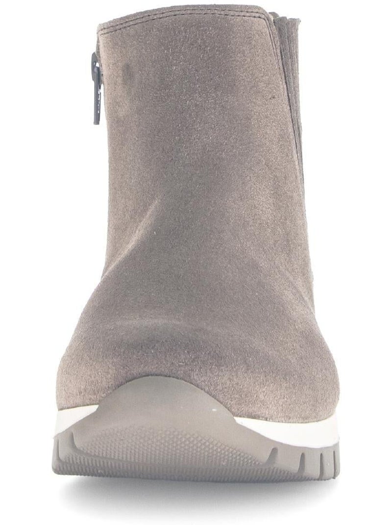 Bottines  en cuir Marron - Kiabi
