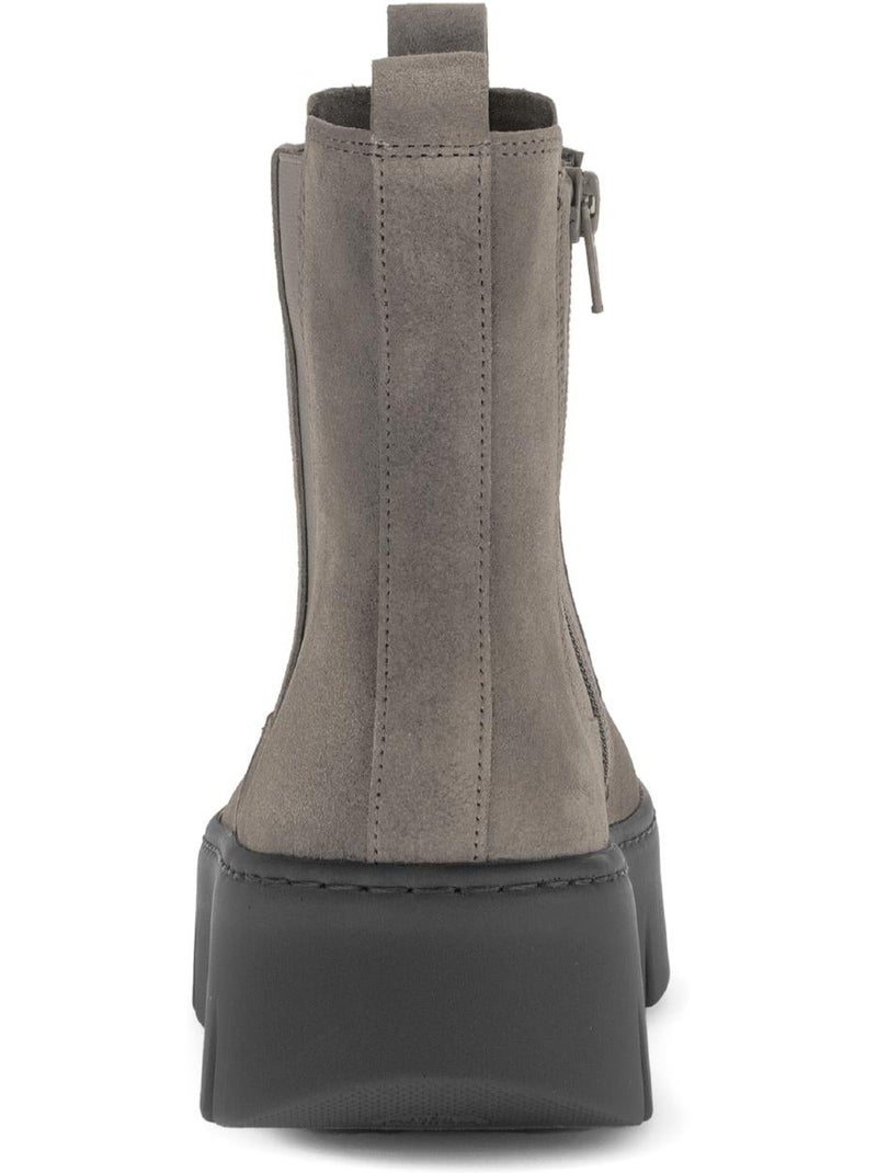 Bottines  en cuir Marron - Kiabi