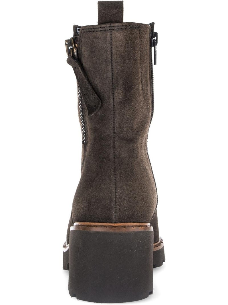Bottines  en cuir Marron - Kiabi