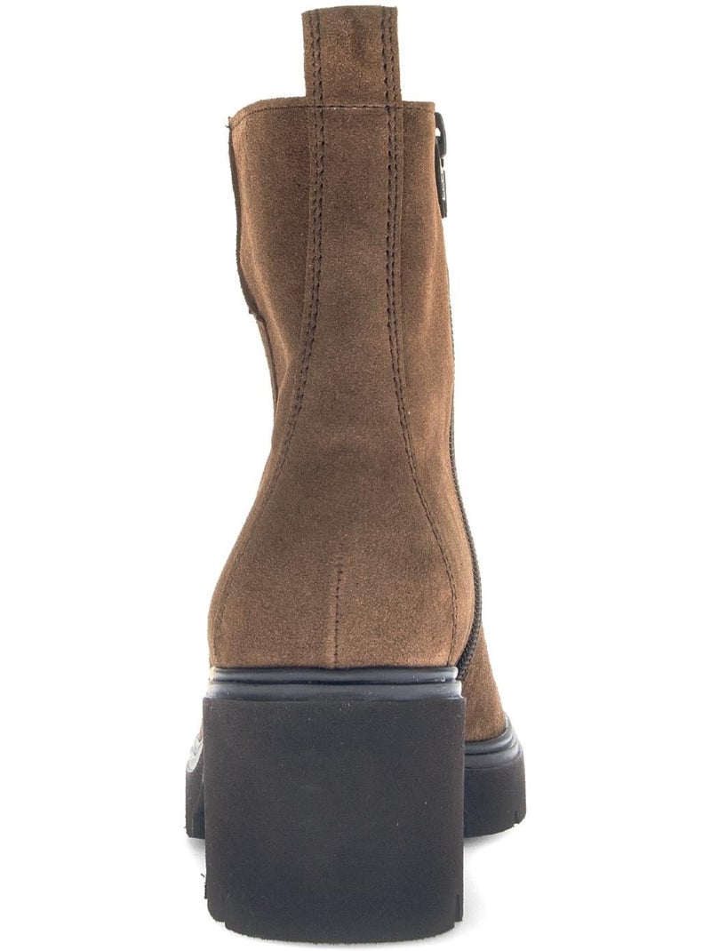Bottines  en cuir Marron - Kiabi