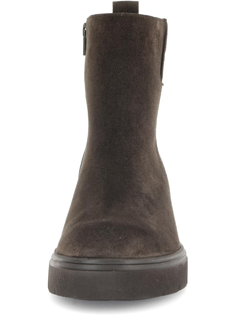 Bottines  en cuir Marron - Kiabi