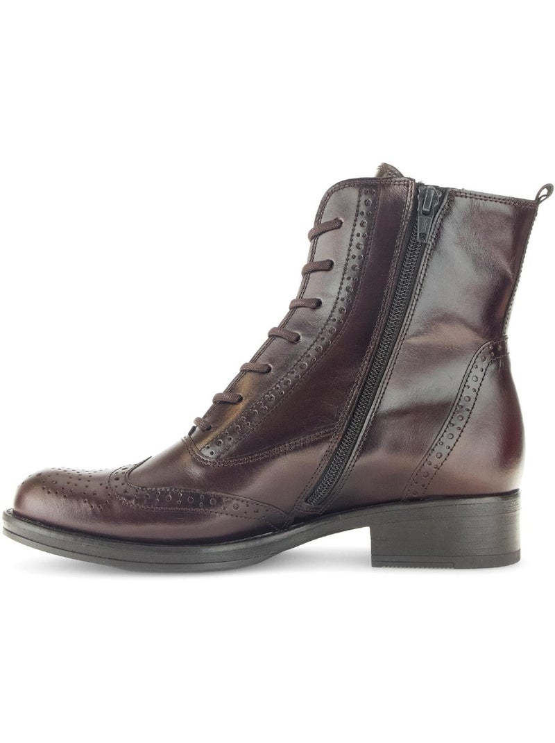 Bottines  en cuir Marron - Kiabi
