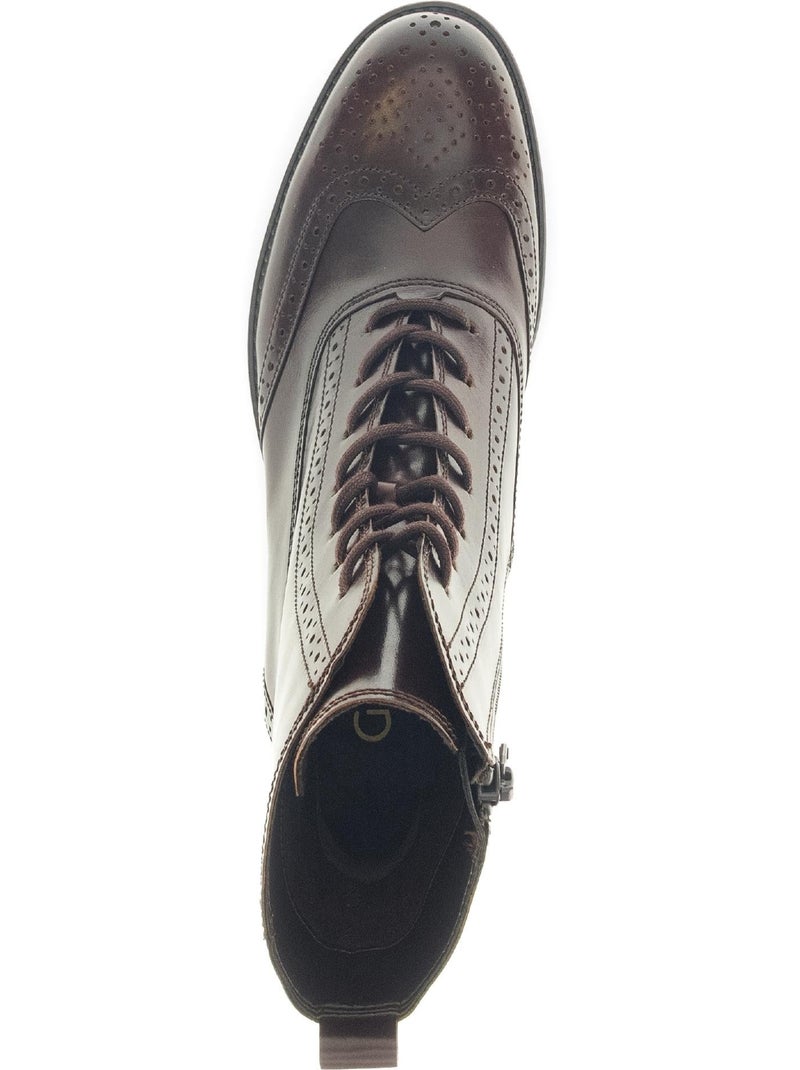 Bottines  en cuir Marron - Kiabi