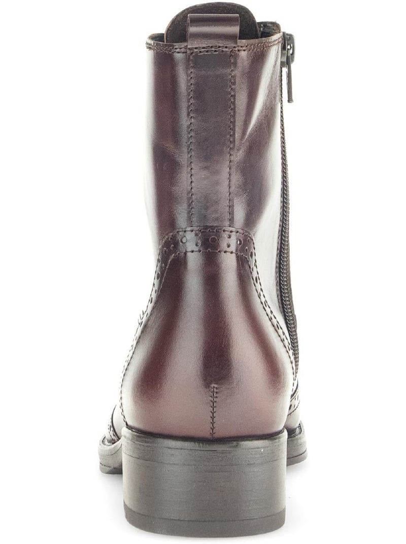 Bottines  en cuir Marron - Kiabi
