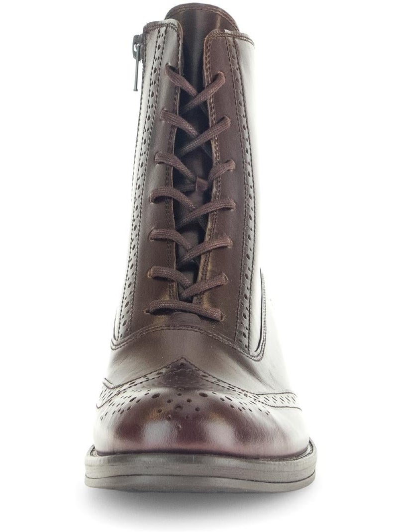 Bottines  en cuir Marron - Kiabi