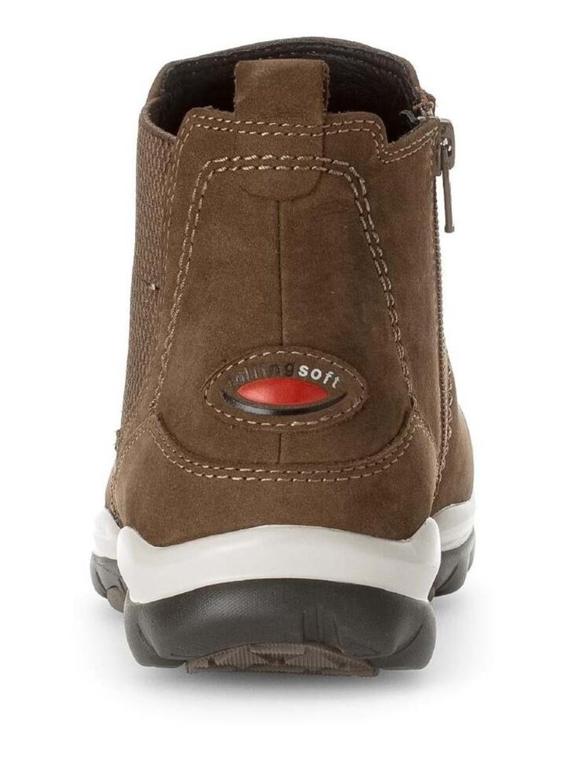Bottines  en cuir Marron - Kiabi