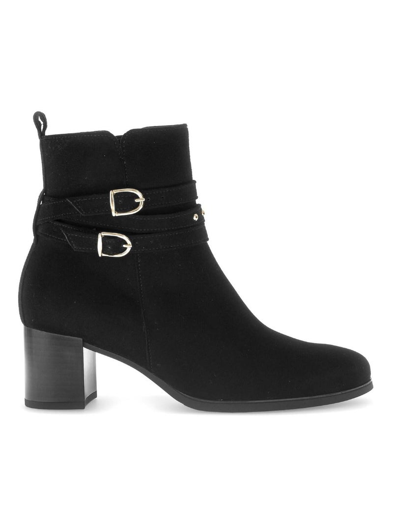 Bottines  en cuir Noir - Kiabi