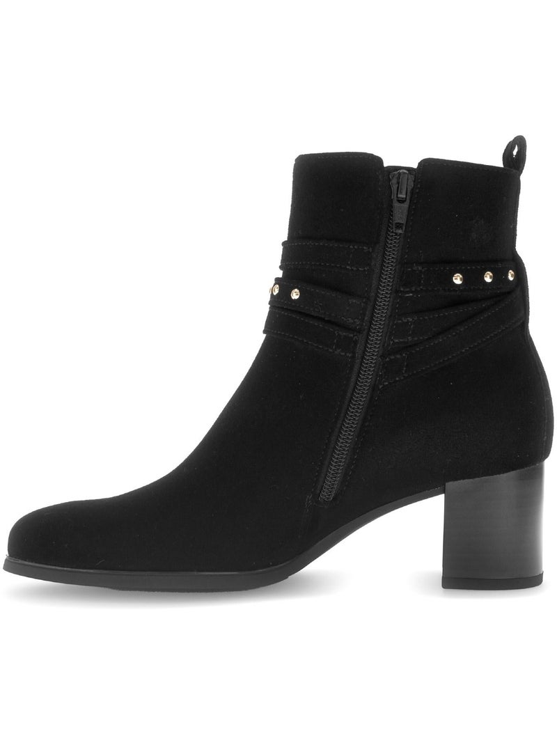Bottines  en cuir Noir - Kiabi