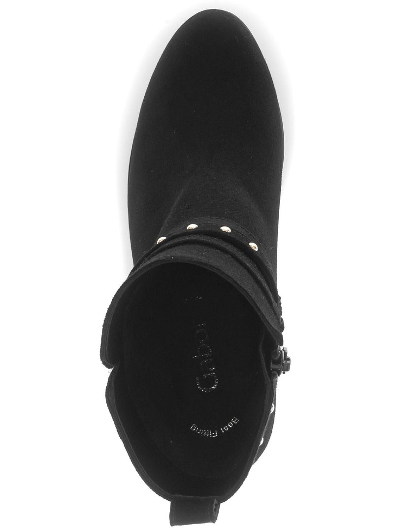 Bottines  en cuir Noir - Kiabi