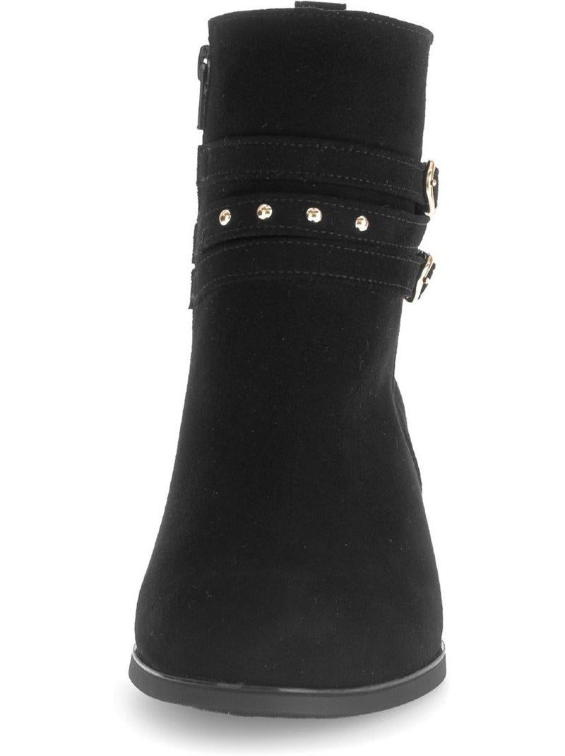 Bottines  en cuir Noir - Kiabi