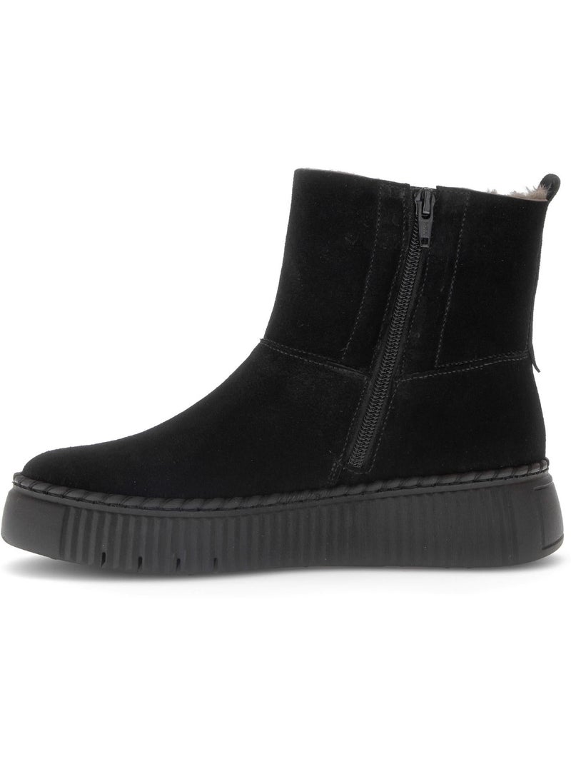 Bottines  en cuir Noir - Kiabi