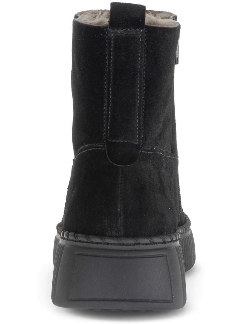 Bottines  en cuir Noir - Kiabi