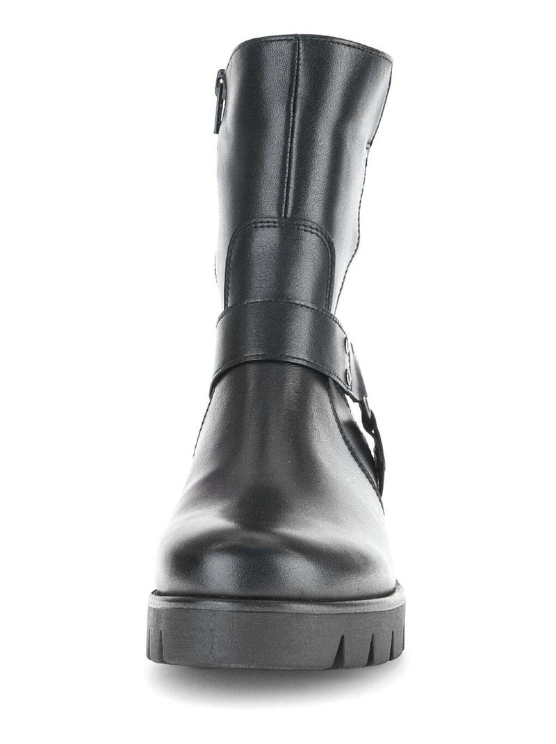 Bottines  en cuir Noir - Kiabi