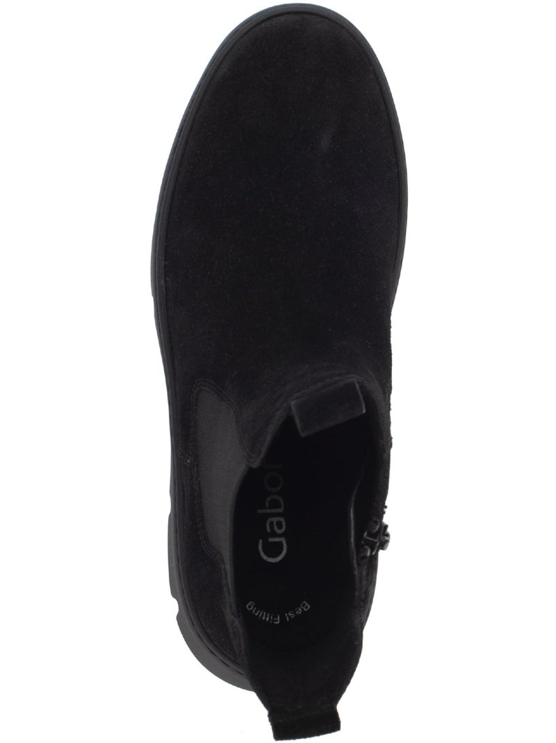Bottines  en cuir Noir - Kiabi