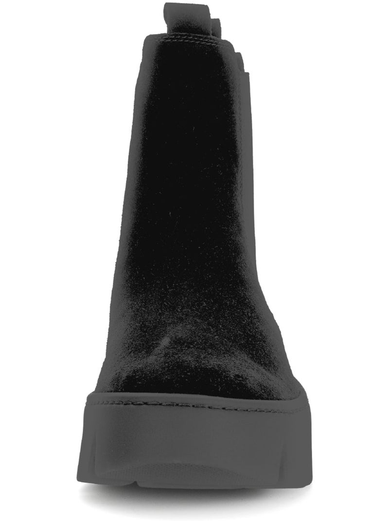 Bottines  en cuir Noir - Kiabi