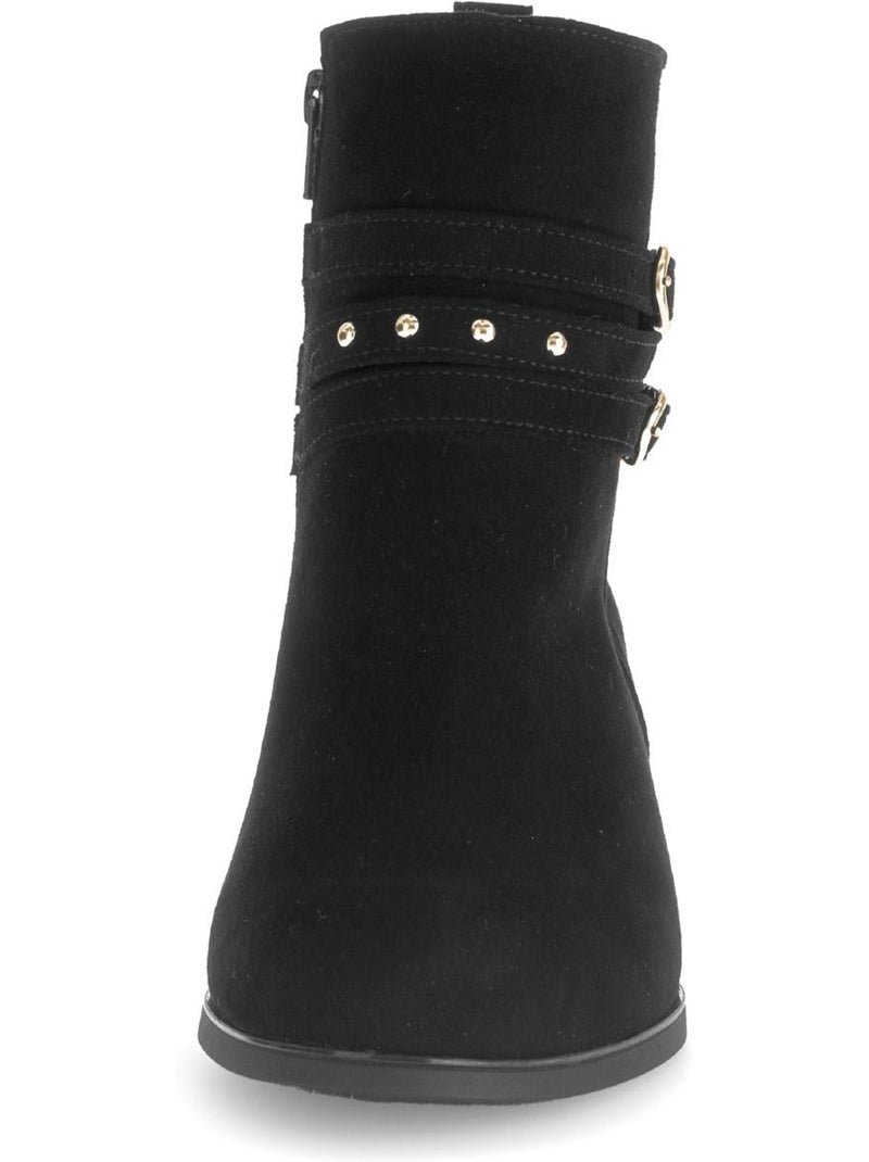 Bottines  en cuir Noir Noir - Kiabi