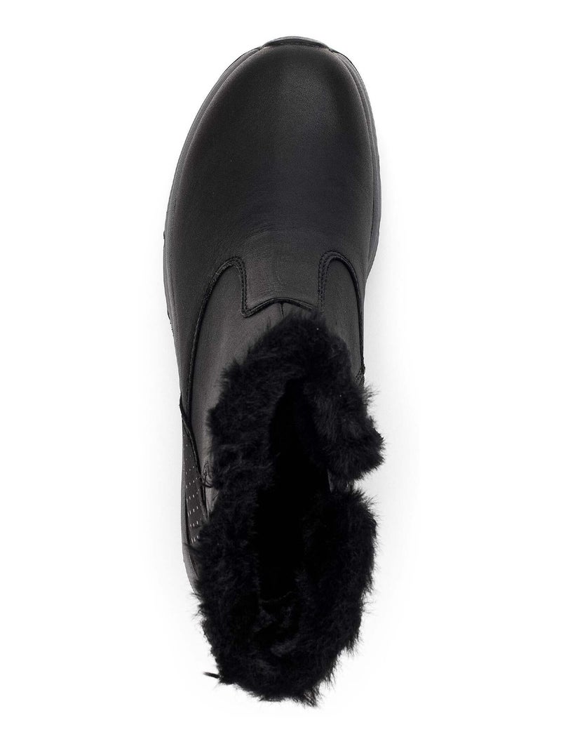Bottines  en cuir Noir Noir - Kiabi