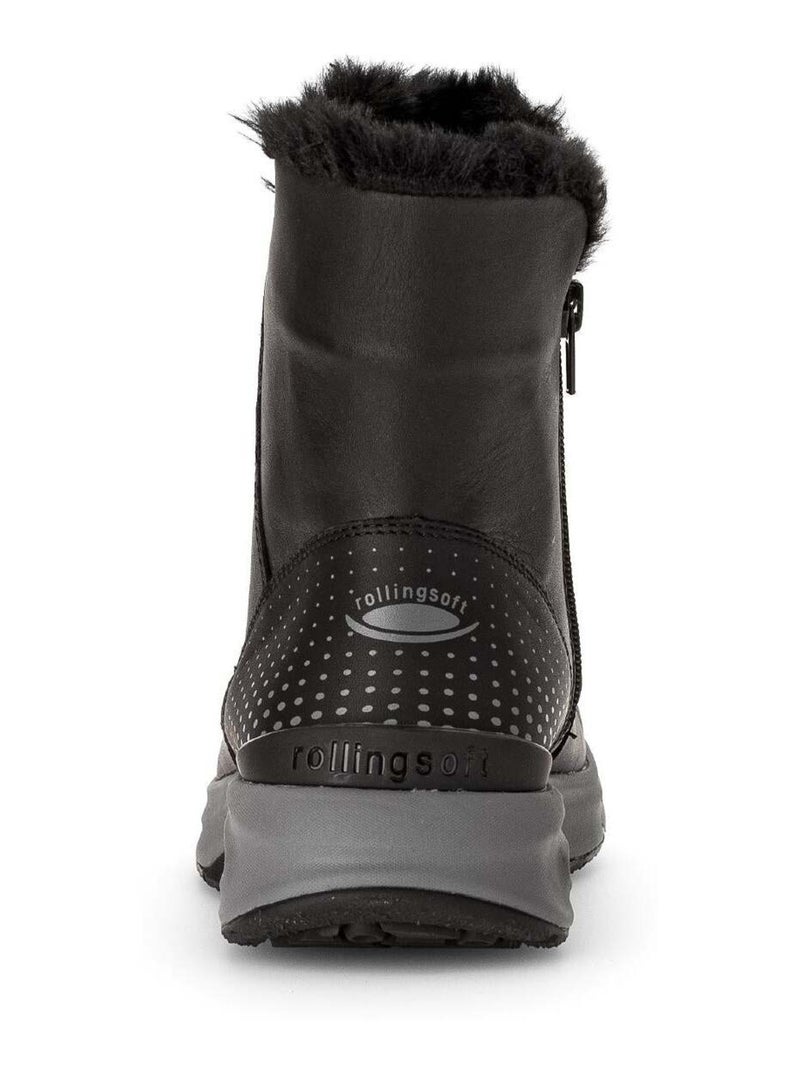 Bottines  en cuir Noir Noir - Kiabi