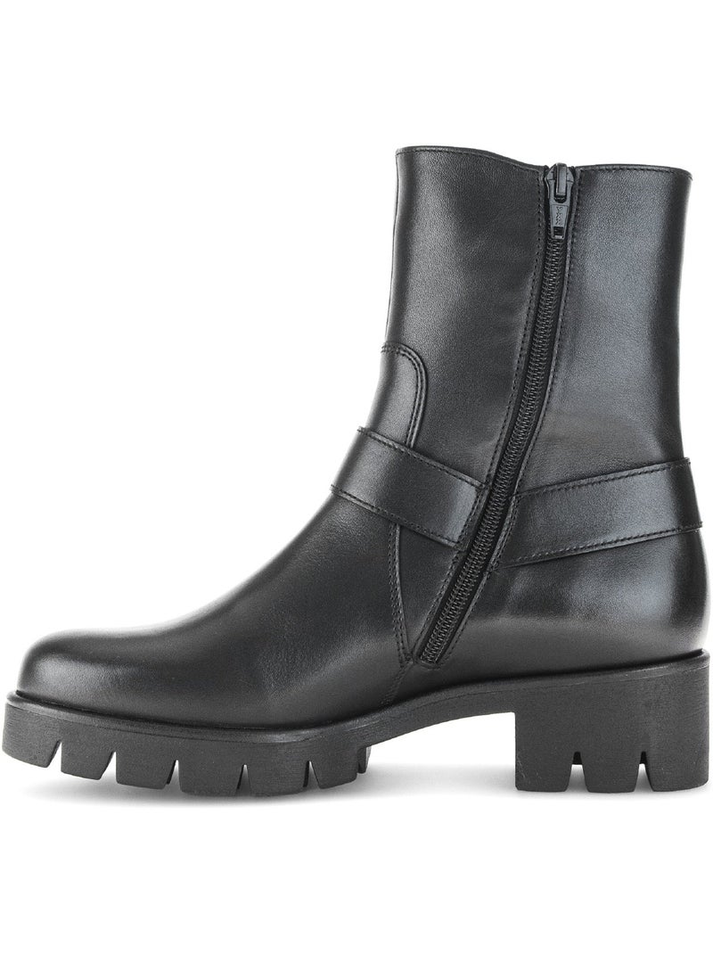 Bottines  en cuir Noir Noir - Kiabi