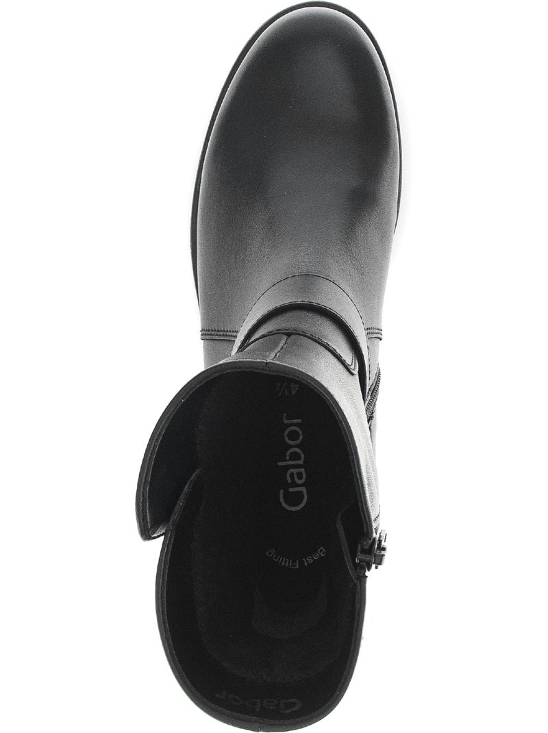 Bottines  en cuir Noir Noir - Kiabi