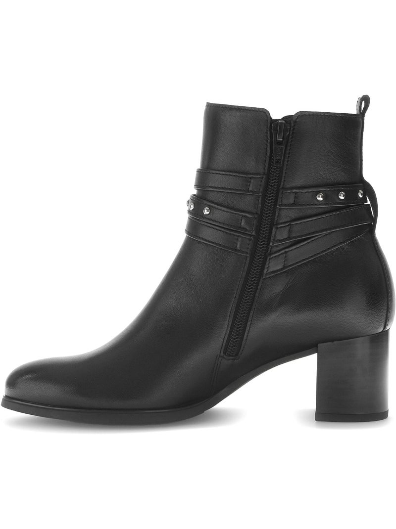 Bottines  en cuir Noir Noir - Kiabi