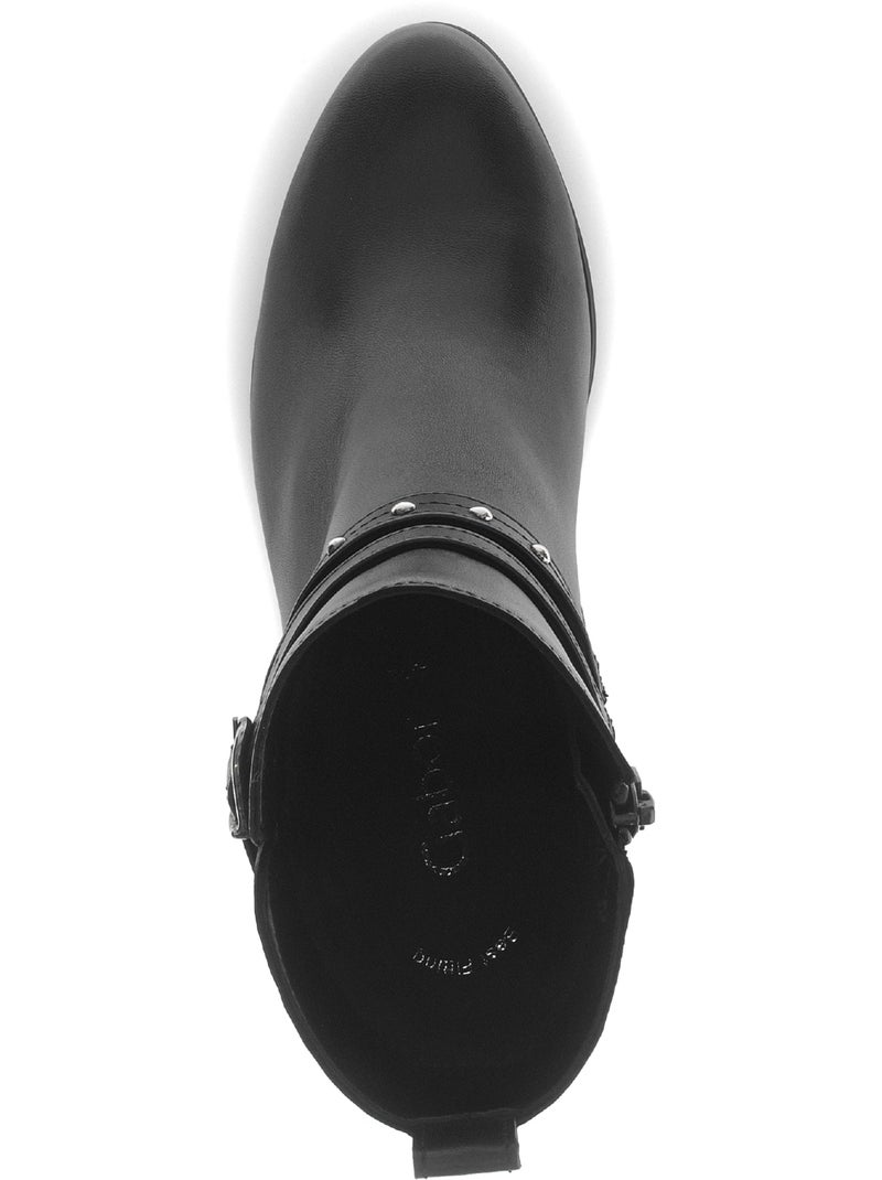 Bottines  en cuir Noir Noir - Kiabi