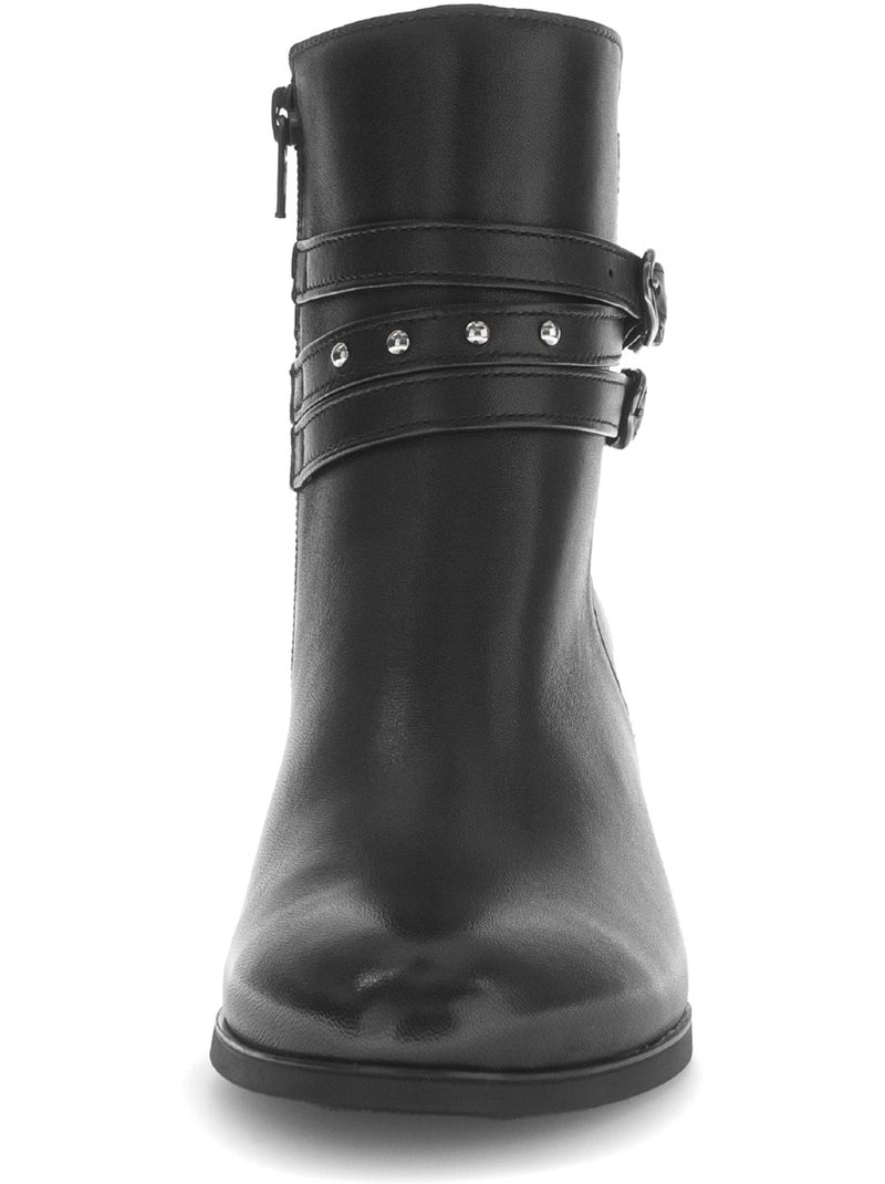 Bottines  en cuir Noir Noir - Kiabi
