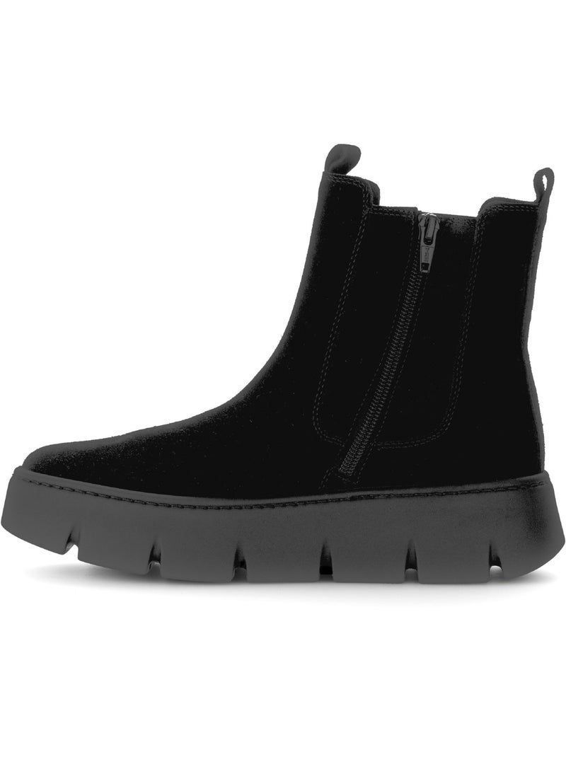 Bottines  en cuir Noir Noir - Kiabi