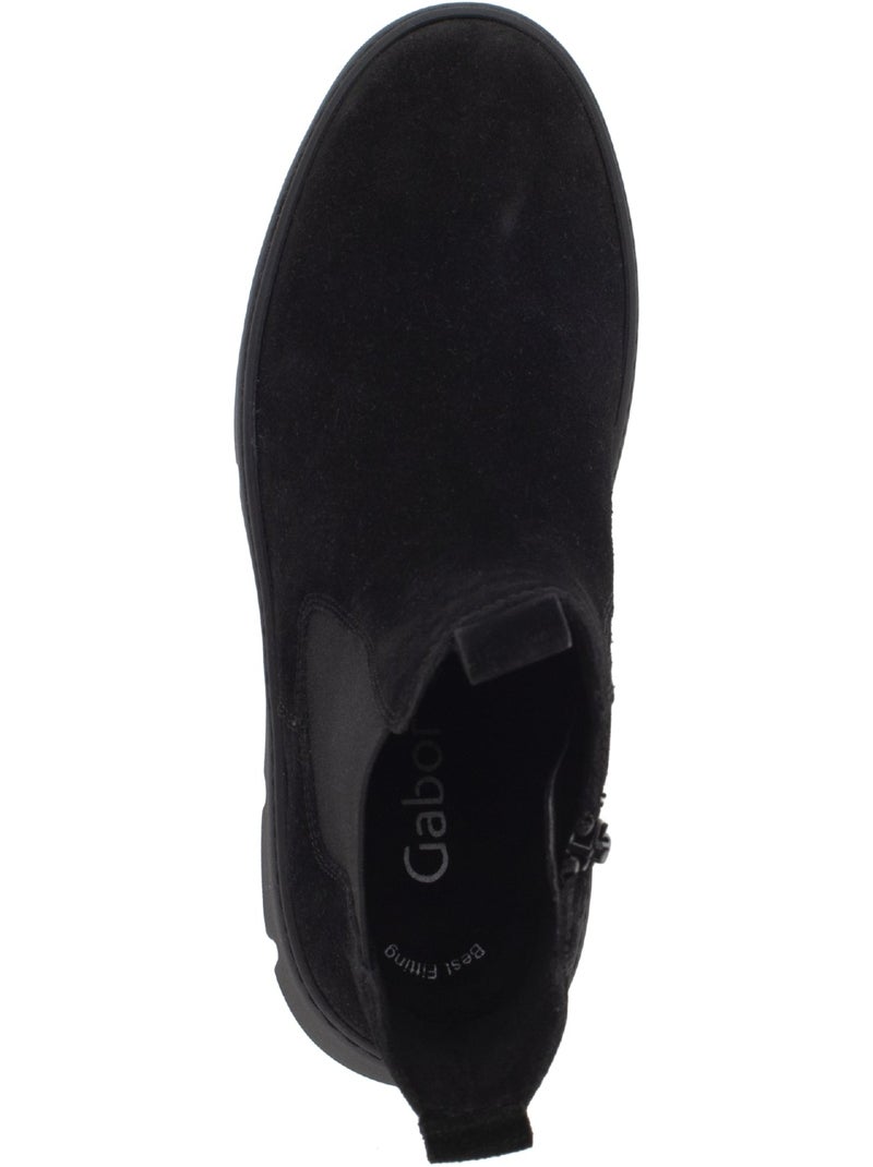 Bottines  en cuir Noir Noir - Kiabi