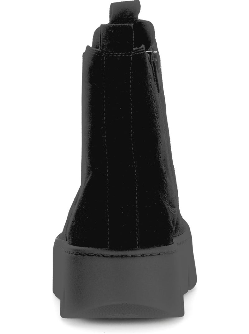 Bottines  en cuir Noir Noir - Kiabi
