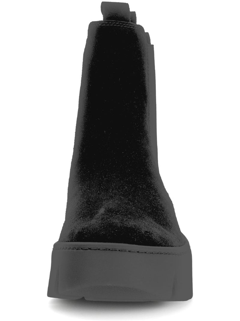 Bottines  en cuir Noir Noir - Kiabi