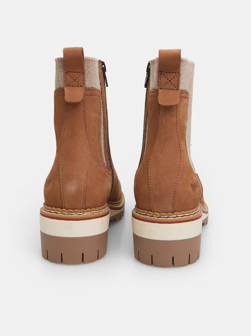Bottines en cuir nubuck et tissu Weinbrenner - Kiabi